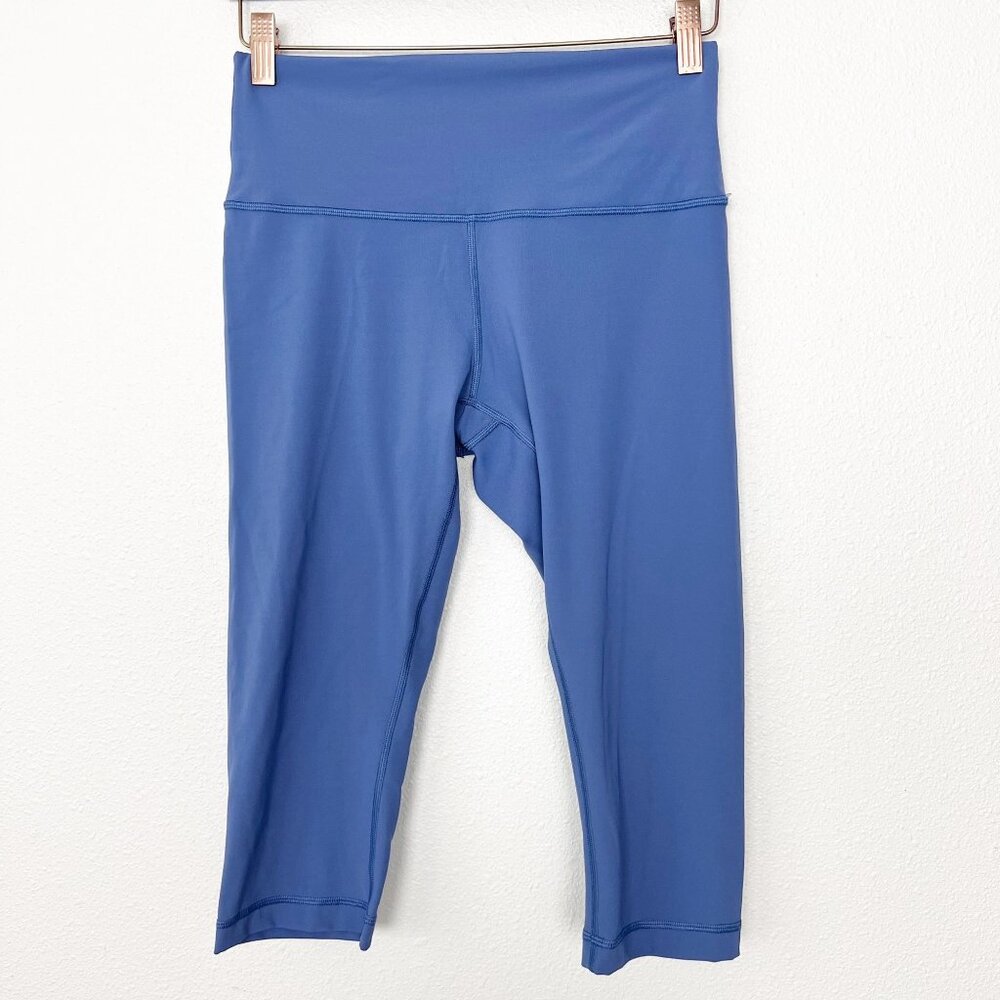 Lululemon Womens 8 Wunder Under High Rise Legging Brilliant Blue Crop Athletic